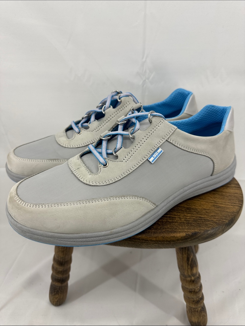 SAS Womens Sporty Walking Shoes in Gray w/ Blue, sz 12 W